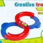 8 Shape Creative Track Toy, Balancing Track Toy Creative Track with 2 Bouncing Balls Indoor Games for Kids